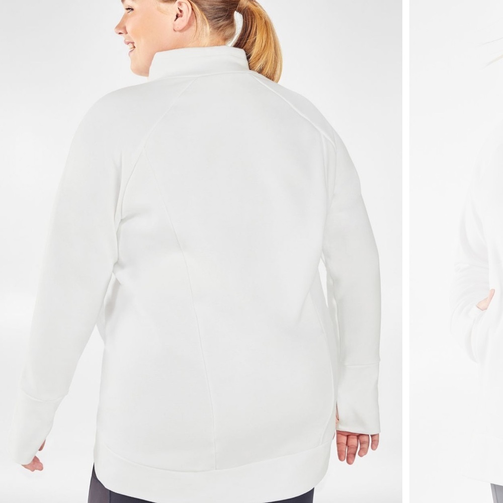 Fabletics Zaylee Funnel neck tunic ivory sweatshirt Sz 4X - Picture 8 of 12